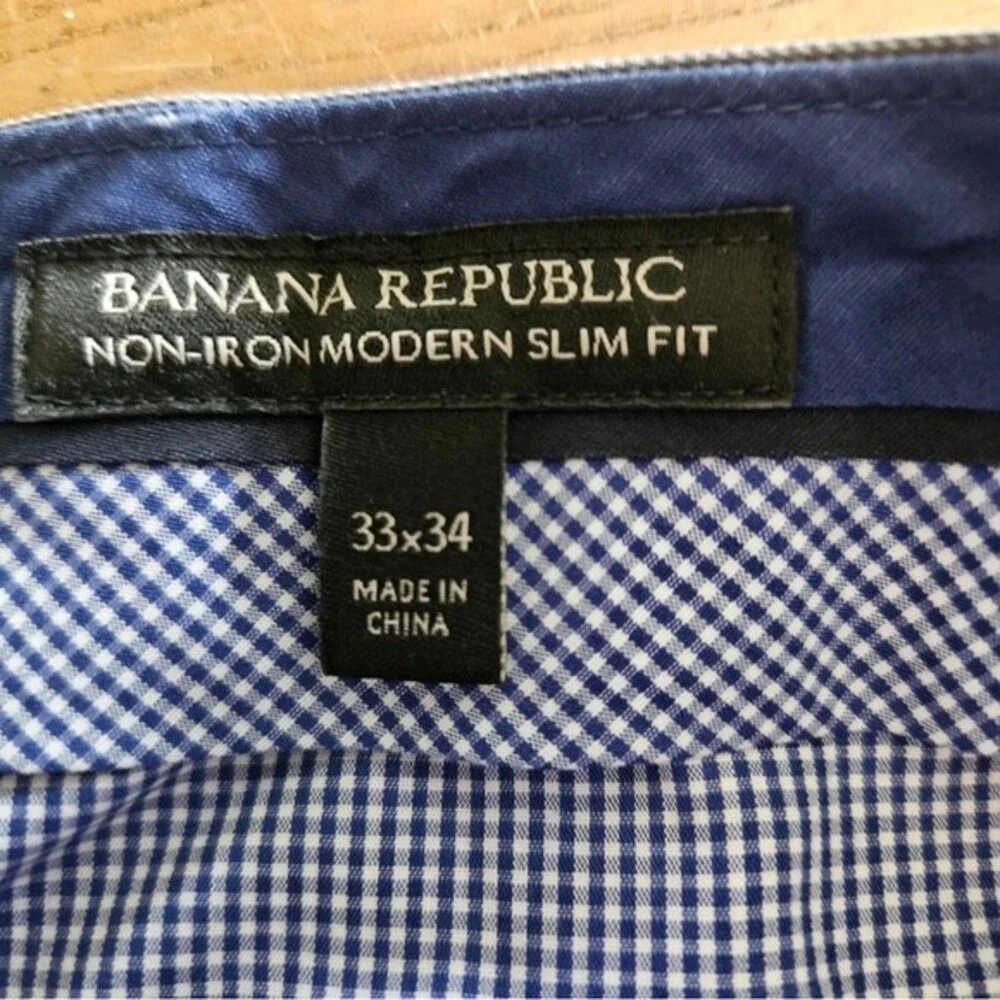 Vintage Y2K Banana Republic Gray Pattern Pants 33x34 Cotton Trousers 2000s
